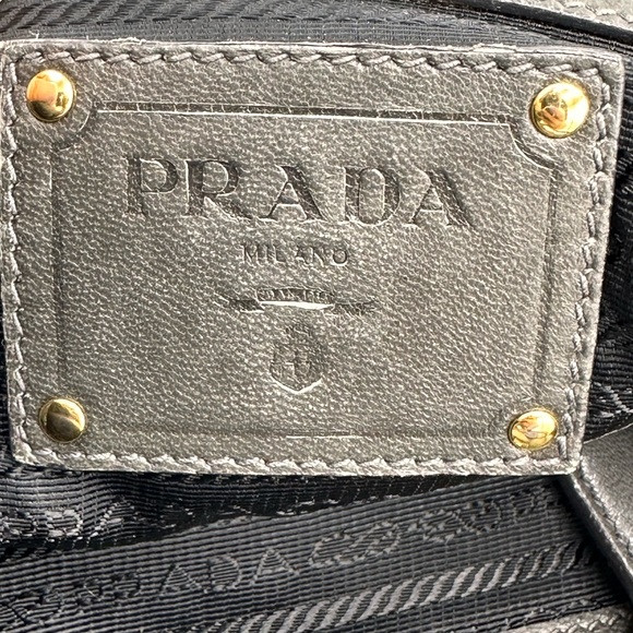 PRADA Tessuto Nylon Ruffle Tote Grey - Picture 11 of 13